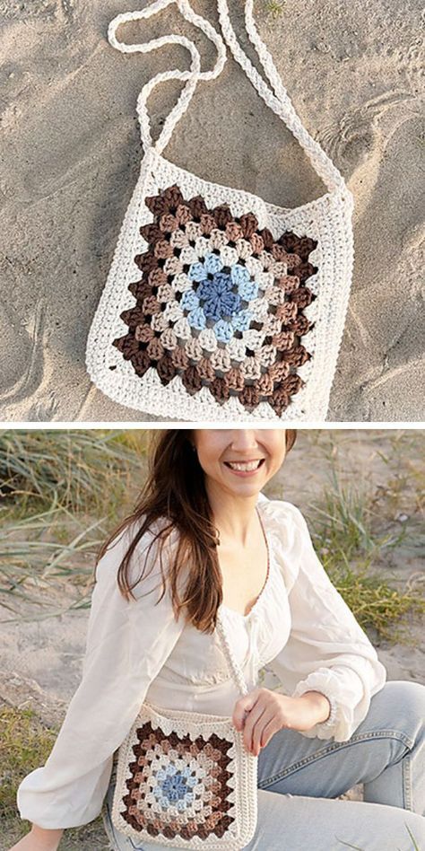 17 Crossbody Bags Free Crochet Patterns - Crossbody Granny Square Bag, Lined Granny Square Bag Pattern, Crochet Crossover Bag Free Pattern, Crochet Granny Square Crossbody Bag Pattern Free, Granny Square Crossbody Bag Free Pattern, Crochet Square Purse, Easy Crochet Handbag, Crochet Bag Template, 13 Square Crochet Bag