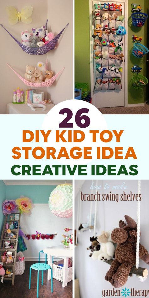 Explore a variety of DIY kid toy storage solutions for an organized and clutter-free play area! Repurpose old crates or baskets to make a colorful toy bin organizer, adding a playful touch to the room. Create a whimsical stuffed animal hammock with fabric and hooks in a corner to store plush toys decoratively. Build a Lego storage table with compartments for easy sorting, encouraging endless building adventures. These creative ideas will not only inspire your child's creativity but also enhance Stuffed Toys Storage Ideas, Plush Storage Ideas, Teddy Storage Ideas, Plush Organization Ideas, Ways To Store Stuffed Animals, Cheap Toy Storage Ideas, Lego Storage Table, Diy Stuffed Animal Storage, Hanging Toy Storage