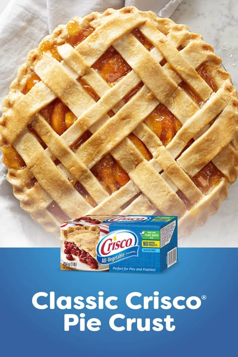 Pie Crust Crisco, Single Pie Crust Recipe, Crisco Pie Crust Recipe, Crisco Pie Crust, Cobbler Crust, Pie Crust Uses, Flaky Pie Crust Recipe, Pie Crust Recipe Easy, Crisco Recipes