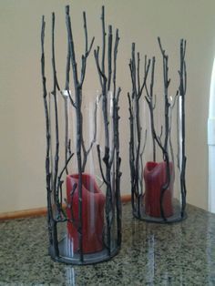 Awesome candle holders for my enchanted forest room. Goth Decor Diy, Gothic House Decor, Gothic Home Decor Ideas, Takken Decor, Table Halloween, Halloween Decor Diy, Halloween Themed Wedding, Diy Halloween Decor, Goth Wedding