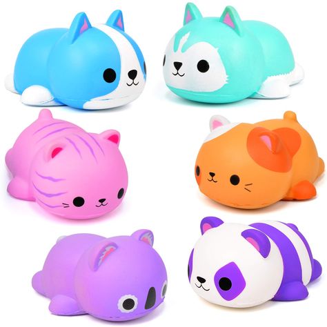 PRICES MAY VARY. 【Unique Jumbo Squishies Pack】 6pcs animal squishies come in new shapes, a little cream scented, including panda squishy, husky, beagle, Koala, sweet cat, tabby cat squishy, exclusive suppliers on the Market. You are fascinated by this new squishies! 【Super Soft & Fun to Squeeze】Made of NON-TOXIC elastic PU material, super soft and cute, can recover to their original shapes after squeezing, you will be surprised how it slow rising squishies. Why not squeeze cute squishies for end Easter Goodie Bags, Animal Squishies, Jumbo Squishies, Christmas Goodie Bags, Squishies Kawaii, Squishy Toys, Classroom Prizes, Cute Squishies, Holiday Toys