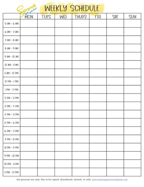 Weekly Schedule Printable Week Schedule Ideas, Time Schedule Design, Weekly Schedule Aesthetic, Aesthetic Planner Template, Students Planner, Time Sheet Printable, Time Blocking Printable, Hastag Instagram, Template Study