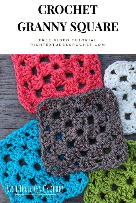 How To Crochet A Granny Square Tutorial, How To Do Granny Squares, Simple Crochet Granny Square Pattern, How To Crochet Granny Squares Beginners Video, Beginners Granny Square Crochet, Simple Crochet Squares, Crochet Granny Square Blanket Pattern Free Simple, How To Do A Granny Square, Crocheting Granny Square