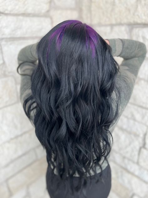 Purple Shadow Root Black Hair, Purple Balayage Black Hair, Purple Ghost Roots, Purple Roots Black Hair, Purple Shadow Root, Purple Roots, Purple Balayage, Black Hair Balayage, Shadow Root