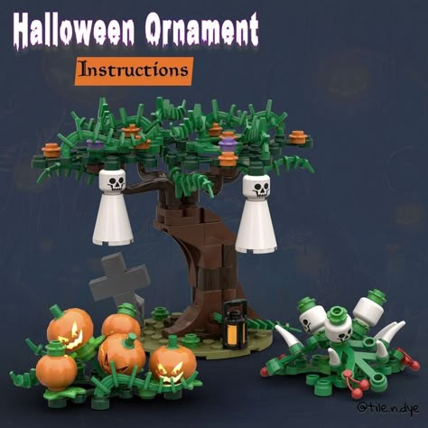 LEGO MOC HALLOWEEN ORNAMENT - LEGO SPOOKY HALLOWEEN MOC by marinbrickdesign | Rebrickable - Build with LEGO Lego Island, Halloween Lego, Lego Ornaments, Toy Ornaments, View Building, Lego Decorations, Lego Halloween, Instructions Lego, Lego Activities