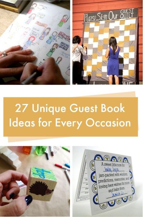 Unique guest book ideas for every occasion Baby Shower Guest Book Ideas, Shower Guest Book Ideas, Graduation Party Guest Book, Unique Guest Book Ideas, Signing Ideas, Creative Guest Book, Graduation Guest Book, Craft Room Organization Diy, Diy Guest Book