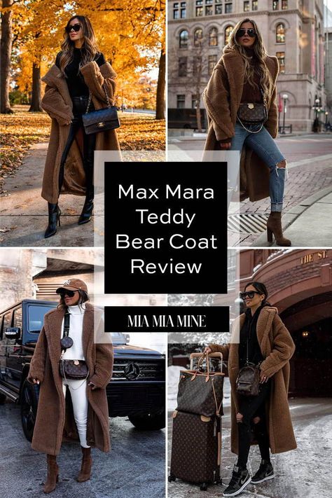 Today, I'm reviewing the single best designer piece in my fall and winter wardrobe: the Max Mara Teddy Bear Coat. With its lofty cocoon shape, natural fibers and toasty pockets, it feels a like blanket in the thick of winter – definitely the coziest coat I’ve ever worn. Head to my blog to see whether this shearling coat is worth the splurge and for some budget-friendly alternatives. #falloutfit #style #womensfashion #ootd Max Mara Teddy Bear Coat, Max Mara Teddy Coat Street Styles, Teddy Coats For Women, Max Mara Teddy Coat Outfit, Short Teddy Coat Outfit, Teddy Bear Coat Outfit Winter, Teddy Coat Street Style, Teddy Coat Outfit Winter, Teddy Bear Coat Outfit