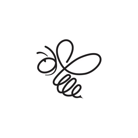 Bee logo icon line style vector. One Line Bee Drawing, Bee Line Drawing, Bee Graphic Design, Bee Line Art, Bee Outline, Bee Vector, Palmer Clay, Pen Designs, Logo Bee