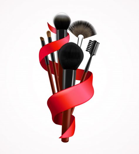 Realistic make up brushes composition Fr... | Free Vector #Freepik #freevector #ribbon 3d Composition, Hygiene Kit, Beauty Logo Makeup, Makeup Backgrounds, Makeup Wall Art, Makeup Logo Design, Tool Logo, Makeup Illustration, Zestaw Ikon