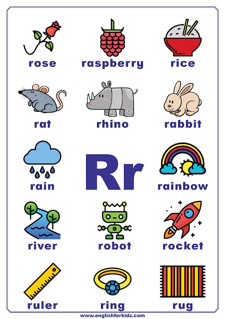 English alphabet poster to learn letter R Alphabet Words Worksheet, Words With Letter A, R Letter Words, English Alphabet For Kids, R B Concert Outfit, Preschool Alphabet Letters, R Alphabet, Alphabet R, Concert Outfit Inspiration