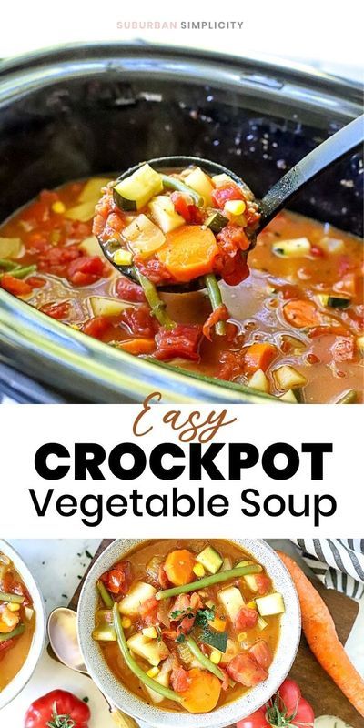 Vegan Vegetable Soup Crockpot, Easy Healthy Soup Recipes Crock Pots, Slower Cooker Soup Recipes, Best Vegetable Soup Recipe Crockpot, Veggie Soup Crock Pot, Veggie Crockpot Soup, Low Fat Soups In A Crock Pot, Friendsgiving Meals, Slow Cooker Veggie Soup