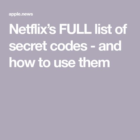 Netflix’s FULL list of secret codes - and how to use them Netflix Codes 2024, Netflix Hidden Codes, Netflix Secret Codes, Free Netflix Codes, Netflix Suggestions, Netflix Categories, Teardrop Trailer Plans, Netflix Movie List, 90s Films