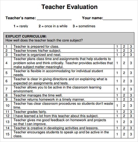 Student Evaluation Template Teacher Evaluation Form Teaching, Teacher Walkthrough Form, Student Evaluation Form Teachers, Teacher Evaluation Form For Students, Preschool Teacher Evaluation Form, Student Feedback For Teachers, Teacher Feedback From Students, Teacher Evaluations By Principal, Feedback For Teachers From Students