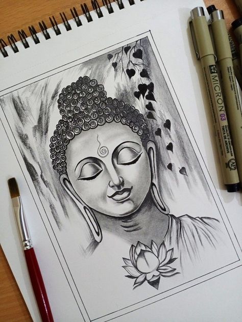 #drawingsketch #anime #blackandwhite #traditionalart #love #doodle #portraitdrawing #pencilartwork Easy Pencil Drawings, Buddha Drawing, Pencil Sketches Easy, Pencil Drawing Images, Buddhist Art Drawing, Shading Drawing, Buddha Art Drawing, Easy Drawings For Beginners, Drawing Step By Step