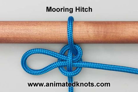 Ashley appears to have overlooked this simple knot. He suggested that the name "Mooring Hitch" may have been an early name for the Rolling Hitch (ABOK # 1791, p 304) and pointed out that when snug it will not slip down the post. He actually used the name Mooring Hitch for (ABOK # 1194, p 217 ). However, later in the book this same knot appeared as the Pile Hitch (ABOK # 1815, p 306) – which name appears to have stuck. Quick Release Knot, Animated Knots, Scout Knots, Sailing Knots, Hook Knot, Bowline Knot, Reef Knot, Camping Knots, Best Knots