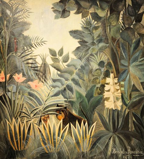 https://flic.kr/p/8d3Njg | Henri Rousseau - The Equatorial Jungle at National Art Gallery Washington, DC | Henri Rousseau - The Equatorial Jungle, 1909 Henry Rousseau, Henri Rousseau Paintings, Rousseau Art, Masterpiece Painting, Jungle Painting, Jungle Scene, Jungle Wall, French Paintings, Jungle Art