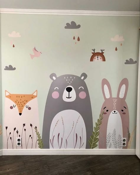 Children Room Wall Painting, Baby Jungle Nursery, Kids Room Wall Murals, Kids Room Murals, Kids Playroom Decor, Baby Room Themes, Room Wall Painting, Wall Art Personalized, Nursery Decals