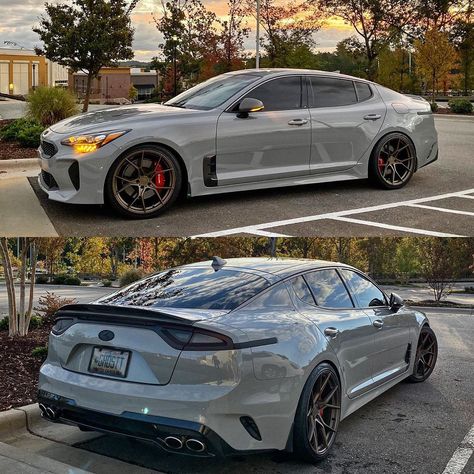 Stance Wheels on Instagram: “It's going to be a beautiful day. Kia Stinger GT with our Stance SF07 in the Satin Bronze Finish. Owner: @ghostt_primed #stancewheels…” Car Favorites, Kia Stinger Gt, Korean Cars, Kia K5, Kia Stinger, Kia Motors, Car Things, Car Goals, Car Mods