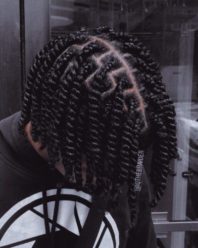 Jumbo Two Strand Twists Men, Men Long Hairstyles Black Man, Puzzle Piece Parts In Braids, Black Stud Hairstyles, Braided Hairstyles For Studs, Stud Twist Hairstyles, Stud Haircut Black, Studs Hairstyles Braids, Braids For Studs