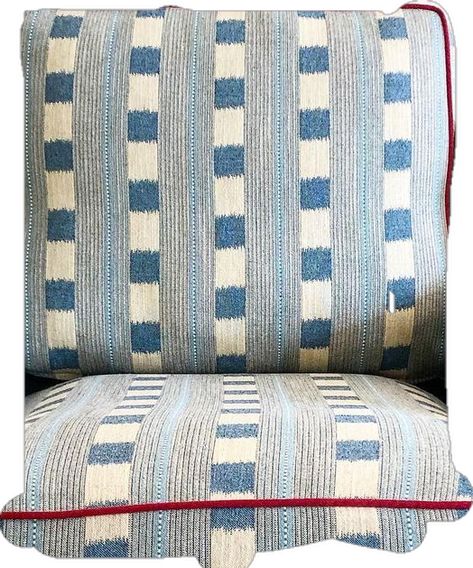 Armchair Fabric Ideas, Patterned Chairs Living Room, Pattern Chair, Plaid Chair, Reupholster Chair, Porch Light, Patterned Chair, Fabric Chair, Interior Textiles