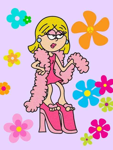 Cartoon Party Aesthetic, Shopping Cartoon Aesthetic, Lizzie Mcguire Aesthetic Room, Early 2000 Cartoons, Lizzie Mcguire Background, Lizzie Mcguire Painting, Lizzie Mcguire Cartoon Drawing, Unique Cartoon Characters, 2000s Clipart