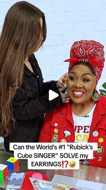 1.6M views · 64K likes | Cheryl Porter Vocal Coach on Instagram: "Would you be surprised  that the BIGGEST question I get is "Has anyone ever solved your earrings⁉️"🤣 Well, let's see if @ninahsampaio the World's #1 Singing Rubicks Cube solver is up to the task! 🤣✅️💯" Cheryl Porter Vocal Coach, Cheryl Porter, Cube Solver, Rubicks Cube, Vocal Coach, Counting On, Songs To Sing, Porter, Singing