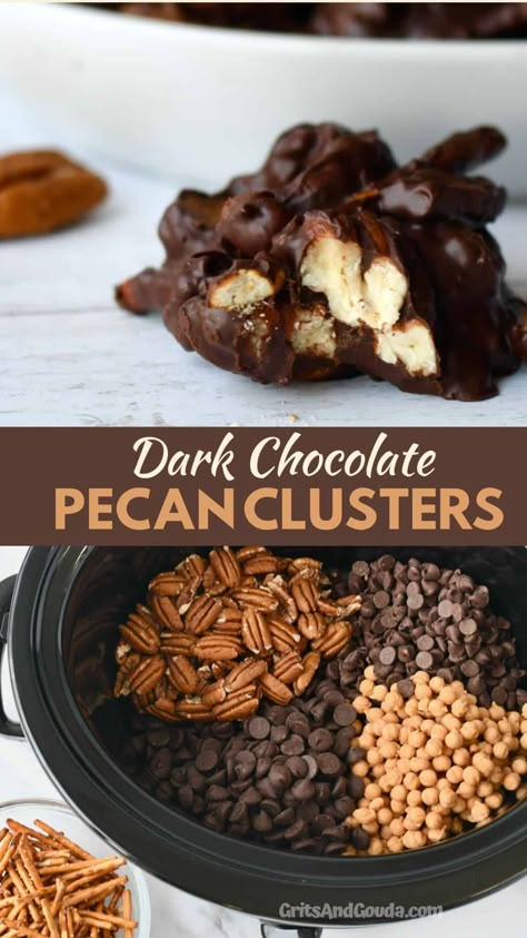 Slow Cooker Chocolate Pecan Clusters, Chocolate Caramel Pecan Clusters Slow Cooker, Chocolate Pecan Clusters Easy, Chocolate Caramel And Pecan Turtle Clusters, Dark Chocolate Nut Clusters, Chocolate Pecan Carmel Clusters, Chocolate Pecan Turtle Clusters Easy, Dark Chocolate Clusters, Chocolate Peanut Turtle Clusters