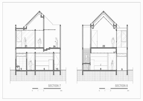 House Section, House Architecture Styles, Modern Minimalist House, House Simple, Townhouse Designs, Pintura Exterior, Minimalist House, Simple Projects, Narrow House