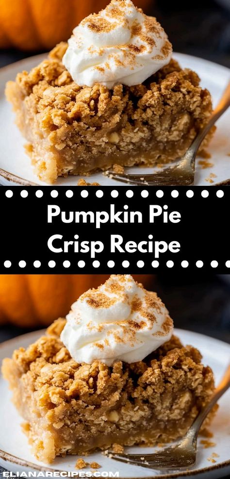 Looking for a pumpkin pie recipe that's easy? Try this Pumpkin Pie Crisp Recipe! A delicious twist on traditional pumpkin recipes, perfect for dessert, dinner ideas, or lunch recipes. Fresh Pie Pumpkin Recipes, Punkin Pie Recipe, Pumpkin Pie Crisp Recipe, Pumpkin Pie Crisp, Pumpkin Crisp Recipe, Pie Recipe Easy, Classic Pumpkin Pie Recipe, Pumpkin Crisp, Pumpkin Pie Recipe Easy