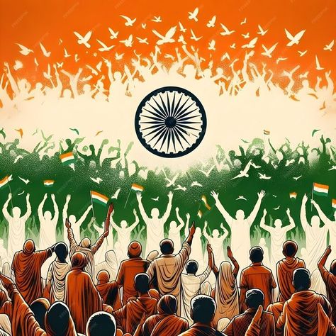 Premium Photo | A group of people with the word indian independence day 78 Independence Day India, 78 Independence Day, Independence Day India Poster, Creative India, Indian Flag Colors, 2023 Drawing, India Aesthetic, Art Competition Ideas, Independence Day Drawing