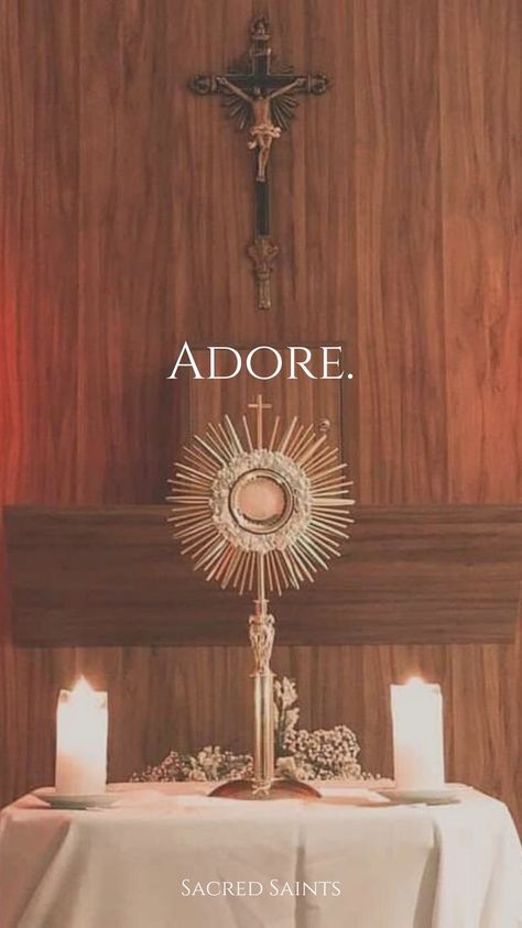 Adoration Catholic, Catholic Sacraments, Chaos Space Marines, Catholic Wallpaper, Eucharistic Adoration, Mother Mary Images, Catholic Decor, Saint Quotes Catholic, Catholic Images