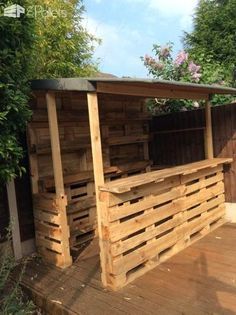 Palet Bar, Bar Pallet, Bar En Palette, Bar En Plein Air, Pallet Bar Diy, Diy Outdoor Bar, Bar Shed, 1001 Pallets, Pallet Bar