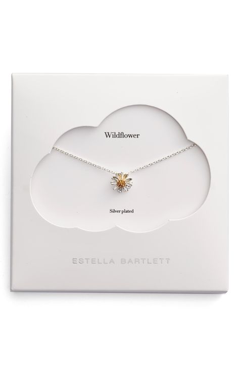 Women's Estella Bartlett Wildflower Necklace Necklace Gift Packaging, Jewelry Packaging Diy, Jewelry Packaging Design, Bracelet Packaging, Jewellery Packaging, Necklace Packaging, Charm Choker Necklace, Diamond Initial Necklace, Bony Levy