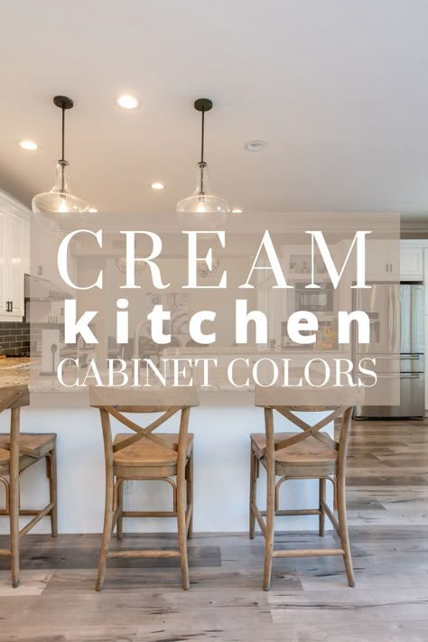 cream cabinets, ivory kitchen cabinets, cream cabinets kitchen, kitchen ideas, kitchen inspiration, neutral kitchen, neutral kitchen ideas, neutral kitchen cabinets, kitchen renovation, kitchen remodel, small kitchen ideas, kitchen remodel on a budget, neutral paint colors for kitchen cabinets, modern organic kitchen, timeless kitchen, cabinet paint colors, kitchen 2023 trends.

see more at: 
https://byannabellerose.com/the-prettiest-cream-colored-kitchen-cabinets-ideas-youll-love/ Oatmeal Color Kitchen Cabinets, Soft Beige Cabinets, Cream Colored Kitchen Cabinets With Black Hardware, Natural Cream Cabinets Kitchen, Cream And Gold Kitchen Cabinets, White And Natural Kitchen Cabinets, Toupe Cabinets Kitchen, Sand Colored Cabinets, Cream Kitchen Cabinet Colors