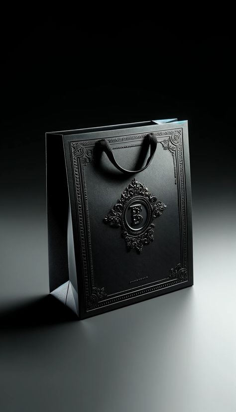 Luxury Black Paper Bag Design Perfume Creative Packaging, Luxury Jewelry Packaging Design, Black Gift Box Ideas, Black Box Packaging Design, Creative Packaging Design Boxes Ideas, Luxury Box Design Packaging Ideas, Luxury Paper Bag Design, Creative Packaging Design Clothing, Luxury Packaging Design Boxes Creative