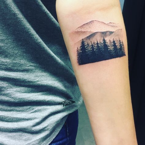 I finally decided on placement and design for my mountain love tattoo! I got it done in Morgantown, WV.  I spend all of my free time in the mountains of Pennsylvania, they’re my soul. I’m blessed to live on the line between these two beautiful states. Pinetree Mountain Tattoo, Fine Line Mountain And Trees Tattoo, Men Tattoo Ideas Mountains, Blackwork Mountain Tattoo, Clouds And Mountains Tattoo, Lower Back Mountain Tattoo, Mountain Tattoo Unique, Smokey Mountain Tattoo Ideas, Foggy Mountain Tattoo