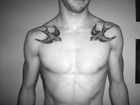 Middle Of Chest Tattoo Men, Middle Of Chest Tattoo, Front Tattoo, Collar Bone Tattoo Quotes, Tattoos Arm Mann, Collar Bone Tattoos, Collar Bone Tattoo For Men, Collar Tattoo, Swallow Tattoo Design