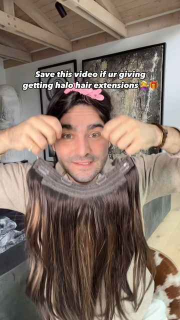 Matt Newman on Instagram: "a lil #hairtutorial for anyone with halo #hairextensions on their gift list this year 💁‍♀️🎁💁‍♀️ I love halo extensions and i think they are the easiest type of hair to put on urself ! #longhair #haireducation #hairinstagram" Halo Extensions, Halo Hair Extensions, Natural Beauty Tips, Gift List, Hair Tutorial, Put On, Beauty Tips, Instagram A, Hair Extensions