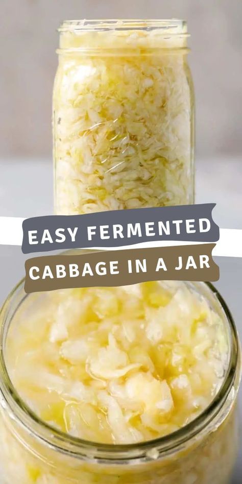 Cabbage Salad In A Jar, Healthy Fermented Food Recipes, How To Ferment Cabbage, Fermented Cabbage Sauerkraut, Fermented Cabbage Recipe, Fermenting Cabbage, Canning Cabbage, How To Make Fermented Foods, Wife Cooking