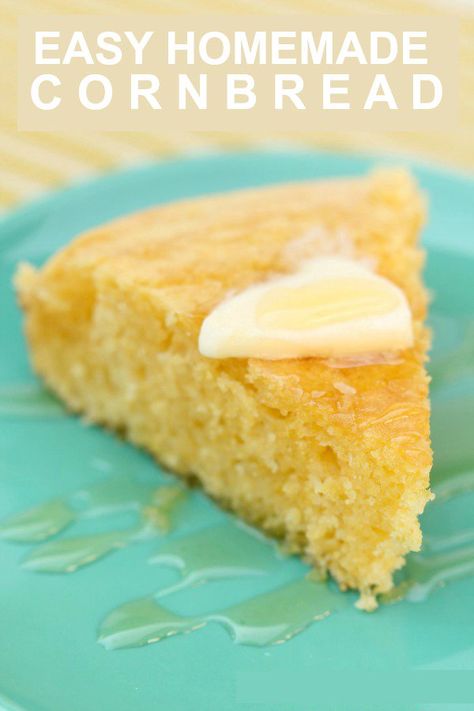 This is THE BEST Homemade Cornbread I have ever made - has great reviews and turns out perfect every time! #cornbread Easy Homemade Cornbread, Six Sisters Stuff, Homemade Cornbread, Sweet Cornbread, Slow Cooker Bbq, Cornbread Recipe, Corn Bread Recipe, A Piece Of Cake, Piece Of Cake