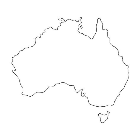 Australia Continent Map, Australia Map Outline, Australia Map Tattoo, Australia Map Illustration, Australia Outline, Australia Map Art, Western Australia Map, Australia Continent, Australia Drawing