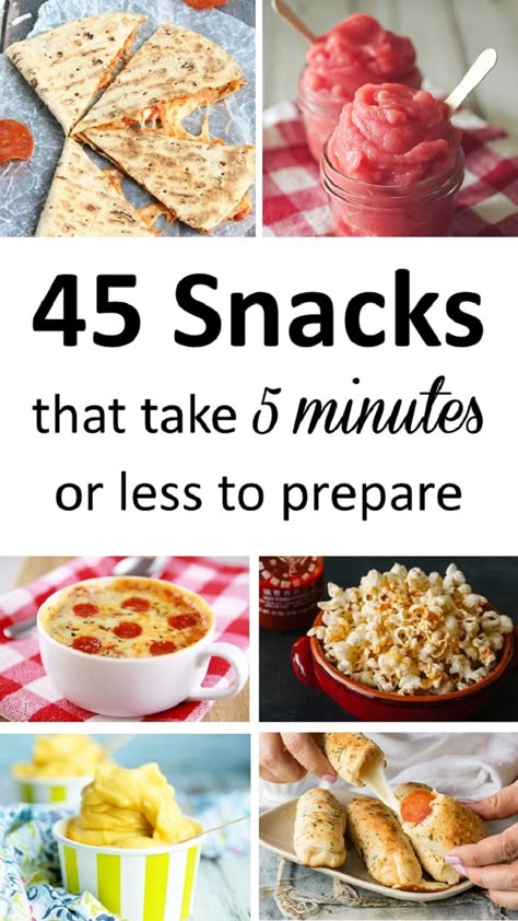 45 Snacks that Take Less than 5 Minutes to Prepare 5 Minute Snacks, Fun Food Recipes, Easy Healthy Snacks, Easy Home Recipes, Easy Snacks For Kids, Filling Snacks, Healthy Filling Snacks, Snacks To Make, Quick Easy Snacks