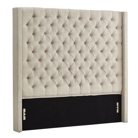 Beige Fabric Headboard, Quilted Bed Beige Headboard, Beige Upholstered Headboard, Tuffed Headboard, Diamond Tufted Headboard, Fabric Upholstered Bed, All White Bedroom, Head Boards, Button Tufted Headboard