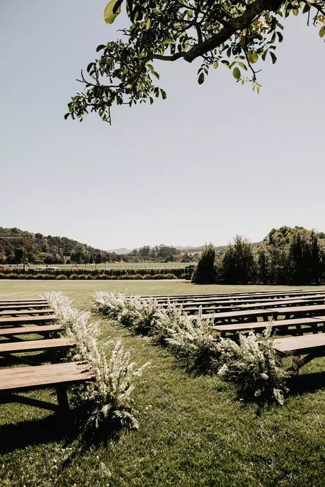 Wedding Bench, Wedding Aisle Outdoor, Wedding Ceremony Seating, Wedding Isles, Romantic Outdoor Wedding, Ceremony Seating, Outside Wedding, Wedding Aisle, Outdoor Wedding Ceremony