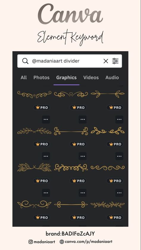 Canva Elements Keyword Divider Border #flatbu Canva Wedding Elements Keyword, Canva Elements Keyword Wedding, Canva Borders Keyword, Canva Borders, Kode Canva, Canva Keywords Elements, Canva Free Elements, Canva Keywords, Keyword Elements Canva