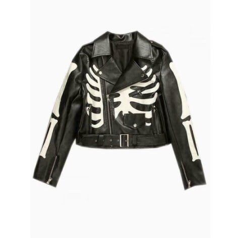 Skeleton Jacket, Halloween Jacket, Black Biker Jacket, Rider Jacket, Black Skeleton, Black Leather Biker Jacket, Biker Jackets, Skeleton Print, Jacket For Women