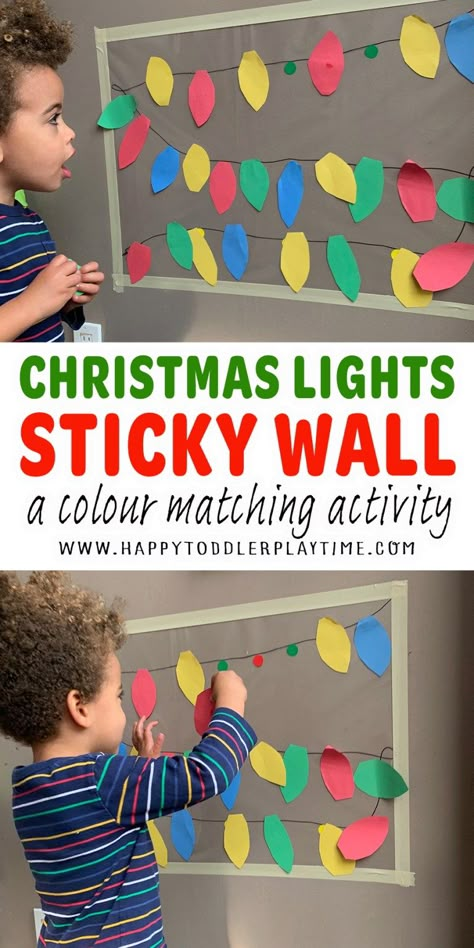 Toddler Christmas Activities, Christmas Activities For Toddlers, Preschool Christmas Activities, Sticky Wall, Holidays With Toddlers, Christmas Preschool, Christmas Lesson, December Activities, Happy Toddler