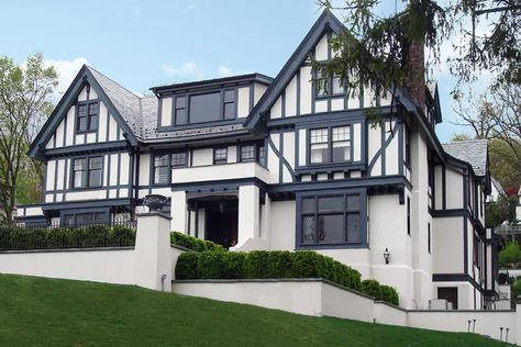 Tudor Exterior Paint, Tudor Exterior, Tudor House Exterior, Exterior Paint Color Combinations, Color Consultant, Best Exterior Paint, Stucco Homes, Exterior Painting, Tudor Style Homes