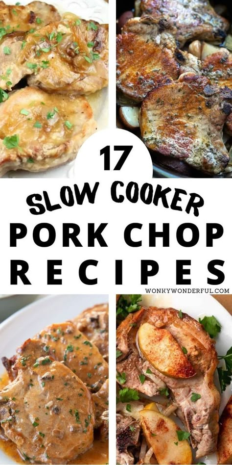 These Slow Cooker Pork Chops Recipes make dinner a breeze. There are so many ways to make pork chops in your slow cooker. Crockpot Pork Chops will be a new family favorite meal. Crockpot Garlic Pork Chops, Healthy Crockpot Recipes Pork Chops, Pork Chop Crock Pot Recipes Healthy, Dairy Free Pork Chop Recipes Crockpot, Pork Chop Dump Meals, Pulled Pork Chops Slow Cooker, Boneless Pork Sirloin Chops Crockpot, Pork Chop Dump Meals Crock Pot, Smothered Pork Chops Crock Pot Crockpot