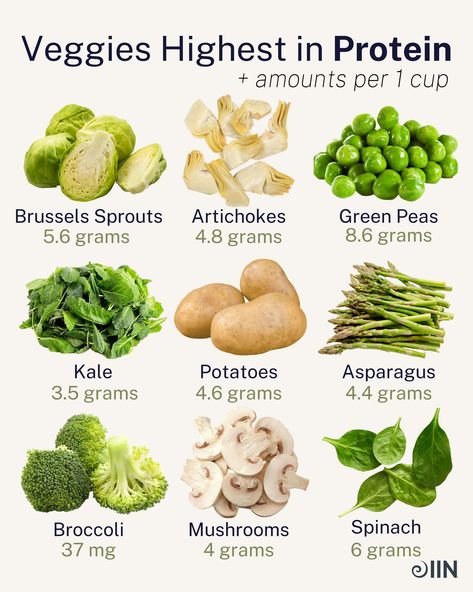 Click the link to read more about the healthiest vegetables you should be including in your diet for protein and more!  #nutrition #healthychoices #brainfood #protein #plantprotein #kale #brusselsprouts #artichokes Veggies High In Protein, Body Inflammation, Vegan Plant Based, Food Health Benefits, Resep Diet, Makanan Diet, Food Info, Healing Food, Healthy Meal Prep